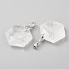 Faceted Natural Quartz Crystal Pendants G-F340-03D-2
