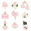45Pcs 9 Styles Valentine's Day Theme Alloy Enamel Pendants FIND-CJ0003-74-1