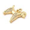 Brass Micro Pave Clear Cubic Zirconia Pendants KK-I360-049G-2