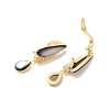 Teardrop Brass Fold Over Clasps KK-Z073-35G-02-2