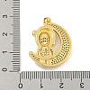 Rack Plating Brass Micro Pave Cubic Zirconia Pendants KK-K341-70G-3
