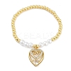 Brass Micro Pave Cubic Zirconia Charm Bracelets for Women LS-BJEW-M050-02G-03-4