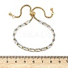 Rectangle 304 Stainless Steel Glass Slider Bracelets BJEW-D456-07G-02-5