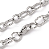 Tarnish Resistant Unisex 304 Stainless Steel Textured Cable Chain Necklaces STAS-L127-01P-2