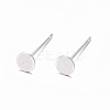 925 Sterling Silver Flat Pad  Stud Earring Findings STER-K167-045C-S-1