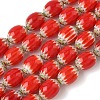 Handmade Millefiori Glass Oval Bead Strands LK-Z001-01A-01-1