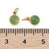 Ion Plating(IP) Natural Green Aventurine Half Round Charms with Jump Ring STAS-A097-05G-08-3