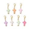 Acrylic Cross Pendant Decorations HJEW-JM03778-01-S-1