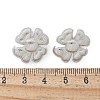 Brass Flower Stud Earrings EJEW-R016-17P-3
