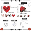 Sport Ball Theme Heart Wood Dangle Earrings DIY Making Kit DIY-SC0024-94-2