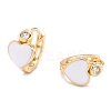 Brass Micro Pave Clear Cubic Zirconia Huggie Hoop Earrings EJEW-P187-A-4