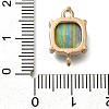 Brass Glass Imitation Gemstone Connector Charms KK-Z076-01G-01-3