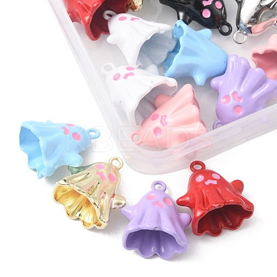16Pcs 8 Style Spray Painted Alloy Enamel Pendants FIND-FS0001-55-1
