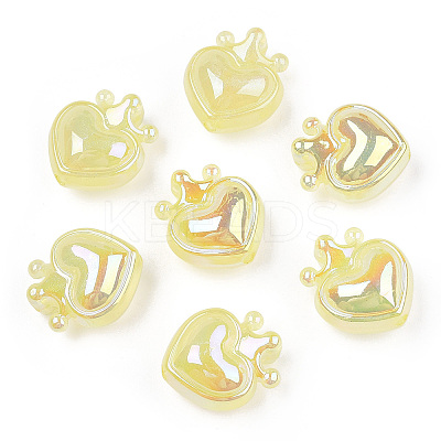 UV Plating Rainbow Iridescent Acrylic Beads OACR-T027-01-A02-1