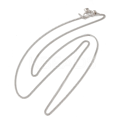 Anti-Tarnish Rhodium Plated 925 Sterling Silver Wheat Chains Necklace for Women STER-I021-02B-P-1