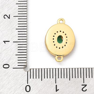 Brass Micro Pave Clear Cubic Zirconia & Shell Connector Charms KK-M303-03G-06-1