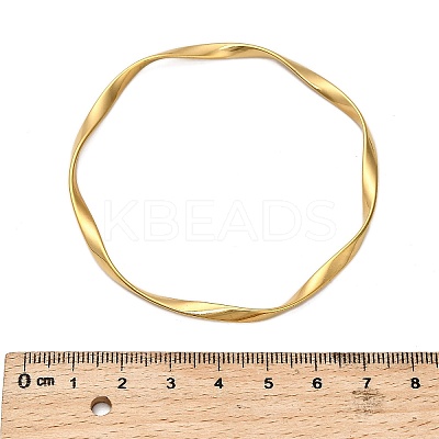 304 Stainless Steel Twisted Bangles for Women BJEW-Q040-07G-1