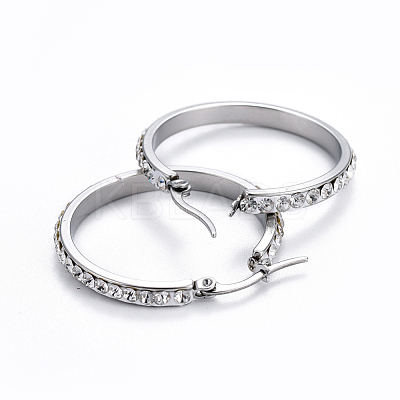 304 Stainless Steel Hoop Earrings EJEW-L232-036B-P-1
