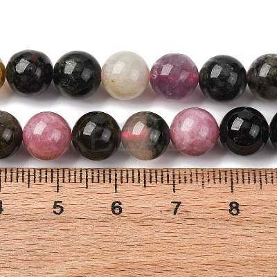 Natural Multicolor Tourmaline Beads Strands G-K402-A01-8mm-1