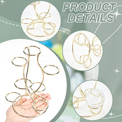 7-Slot Iron Easter Egg Display Stands ODIS-WH0058-21B-G-1