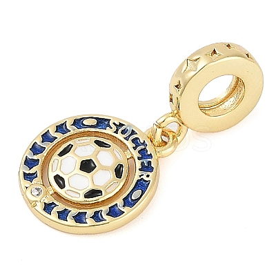 Rack Plating Brass Micro Pave Cubic Zirconia European Dangle Charms KK-P287-33D-G-1