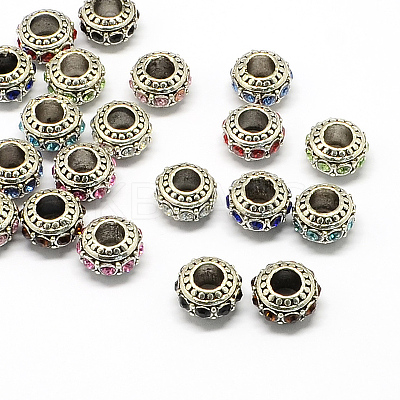 Alloy Rhinestone European Beads MPDL-R036-01-1