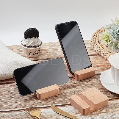 Beech Wood Mobile Phone Holders AJEW-NB0003-89A-1