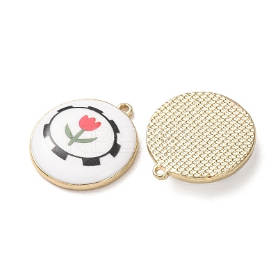 Plating Eco-Friendly Printed Alloy Pendants AL-CBAE25B-01F-G-1