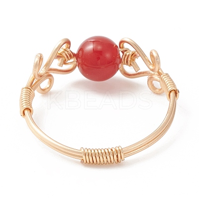 Natural Mixed Gemstone Finger Ring RJEW-JR00579-1