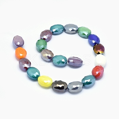 Pearl Luster Plated Glass Beads Strands EGLA-J107-M01-1