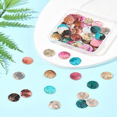 56Pcs 5 Colors Spray Painted Natural Akoya Shell Pendants SHEL-FS0001-09-1