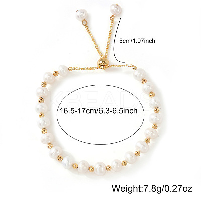 Elegant Natural Freshwater Pearl Beaded Slider Bracelets for Women EN4357-4-1