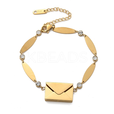 304 Stainless Steel Oval Link Bracelets BJEW-U030-01G-1