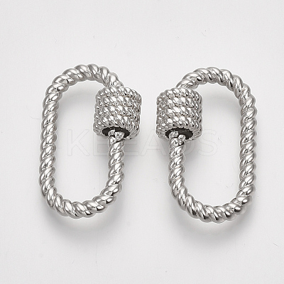 Brass Screw Carabiner Lock Charms LS-KK-T047-02P-1
