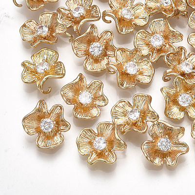 Brass Cubic Zirconia Charms LS-KK-S348-261-1