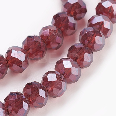 Electroplate Glass Beads Strands GLAA-K027-PL-A03-1