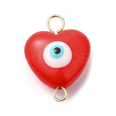 Evil Eye Resin Connector Charms PALLOY-JF02126-01-1