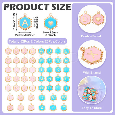 52Pcs 2 Colors Alloy Enamel Pendants ENAM-TA0002-97A-1
