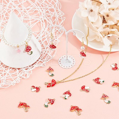 24Pcs 4 Styles Alloy Enamel Pendants ENAM-SC0002-17-1