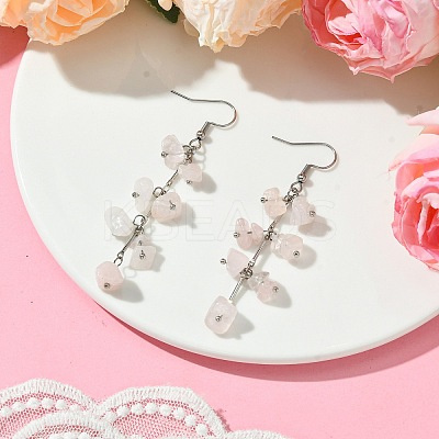 4 Pairs 4 Styles Natural Mixed Stone & Synthetic Turquoise Dangle Earrings for Women EJEW-TA00553-1