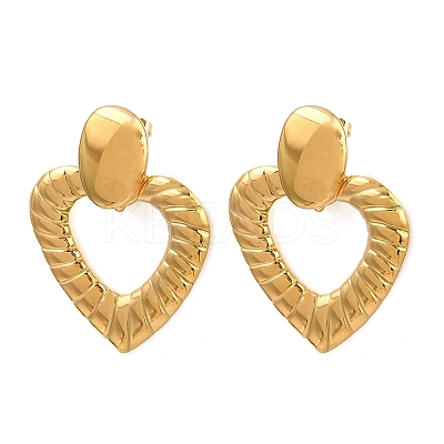 304 Stainless Steel Hollow Heart Stud Earrings EJEW-I320-19G-1
