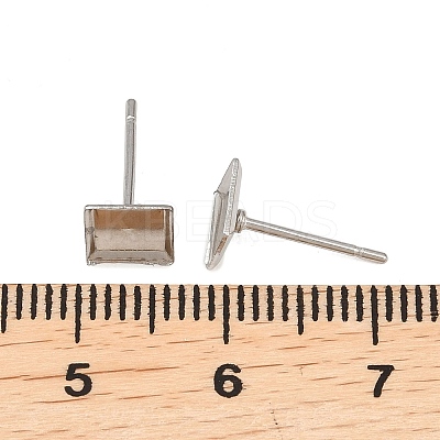 Tarnish Resistant Earring Cabochon Settings 304 Stainless Steel Ear Studs Blank Settings STAS-Q170-09-1
