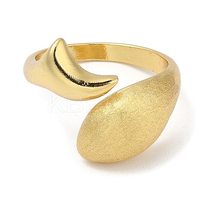 Rack Plating Brass Cuff Finger Rings for Women RJEW-C114-13E-G-1