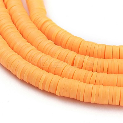 Flat Round Handmade Polymer Clay Beads CLAY-R067-6.0mm-15-1