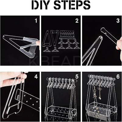 Coat Hanger Removable Acrylic Earring Displays EDIS-PH0001-48-1