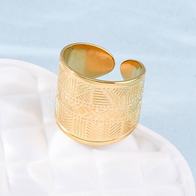 304 Stainless Steel Cuff Rings for Women LS-RJEW-F175-02G-03-1