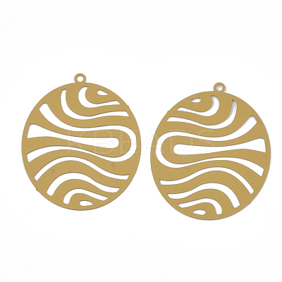 430 Stainless Steel Filigree Pendants STAS-T042-09D-1