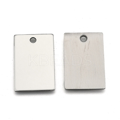 Tarnish Resistant 201 Stainless Steel Rectangle Mirror Polished Finish Stamping Blank Tag Pendants STAS-S031-01-1