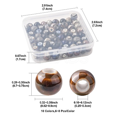 68Pcs 9 Colors Handmade Porcelain Beads PORC-FS0001-23A-1