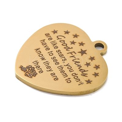 PVD Vacuum Plating 201 Stainless Steel Pendants STAS-L079-25G-04-1